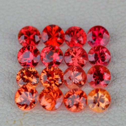 JUST JEWELS -  STUNNING RED/ORANGE SAPPHIRE LOT (1.83 TCt)
