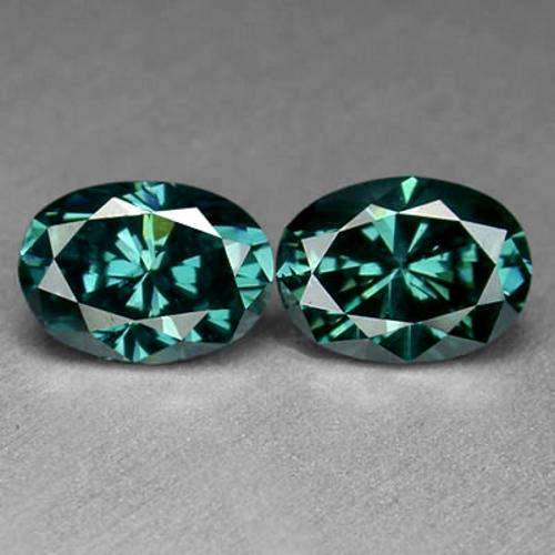 JUST JEWELS -  BLUE- GREEN DIAMOND PAIR ( 0.26 TCts)