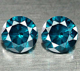 JUST JEWELS -  BLUE DIAMOND BRILLIANT PAIR ( 0.55 TCts)