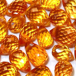 JUST JEWELS - SAPPHIRE HOT ORANGE BRIOLETTE LOT (24 Pieces - 6.54 TCt )
