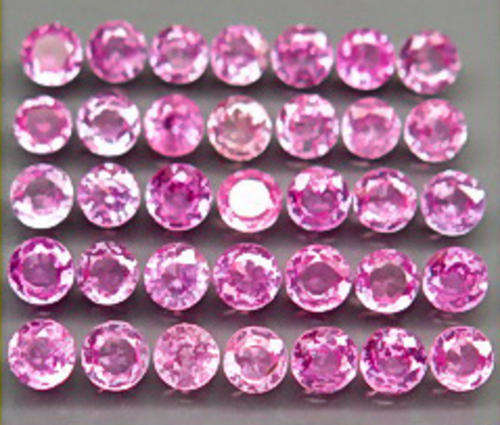 PINK SAPPHIRE LOT (35 x 2.5mm Pieces - 3.40 TCt )