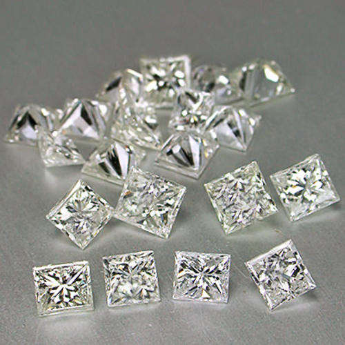 CERTIFIED (D/G) PRINCESS CUT DIAMOND LOT (20 x 1.7mm pieces - 0.64 TCts)