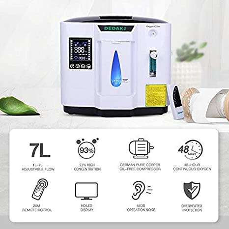 DEDAKJ DE-1A New Design Portable Lightweight Oxygen Concentrator  (1-7L/min adjustable)