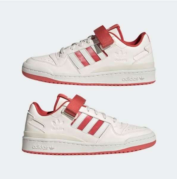 adidas Men`s FORUM LOW White Tint/ Crew Red S21 GW2043 Size UK 9 (SA 9)