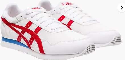 ASICS White & Red Tiger Runner Sneaker- SIZE 9 UK