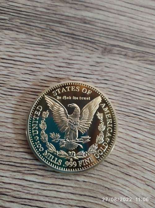 1896 Morgan Dollars commemorative 24k gold plated 1oz