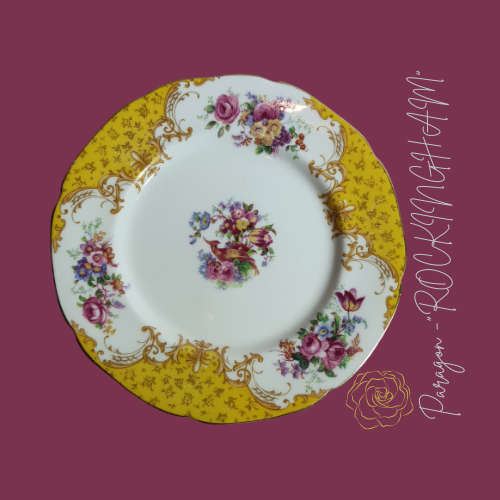 Rim Plate, 15.5cm - Side, Dessert, or Pie Plate - Rockingham yellow pattern.