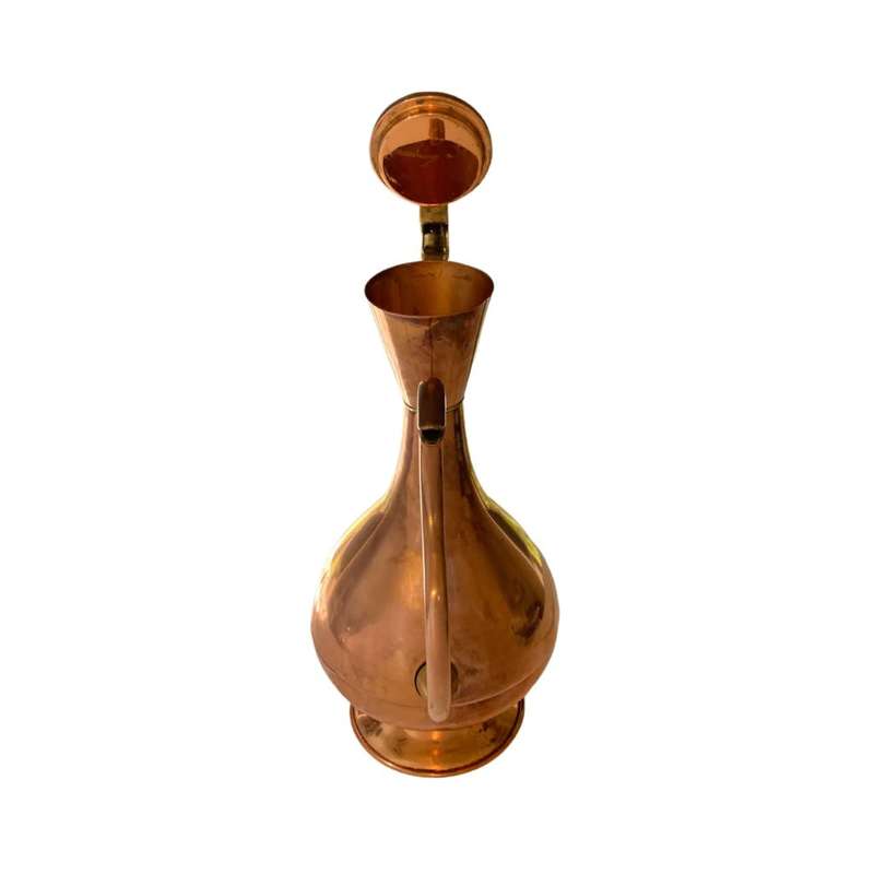 Large Retro Two Tone Vintage Turkish Coffee Pot - Red Brass and Copper