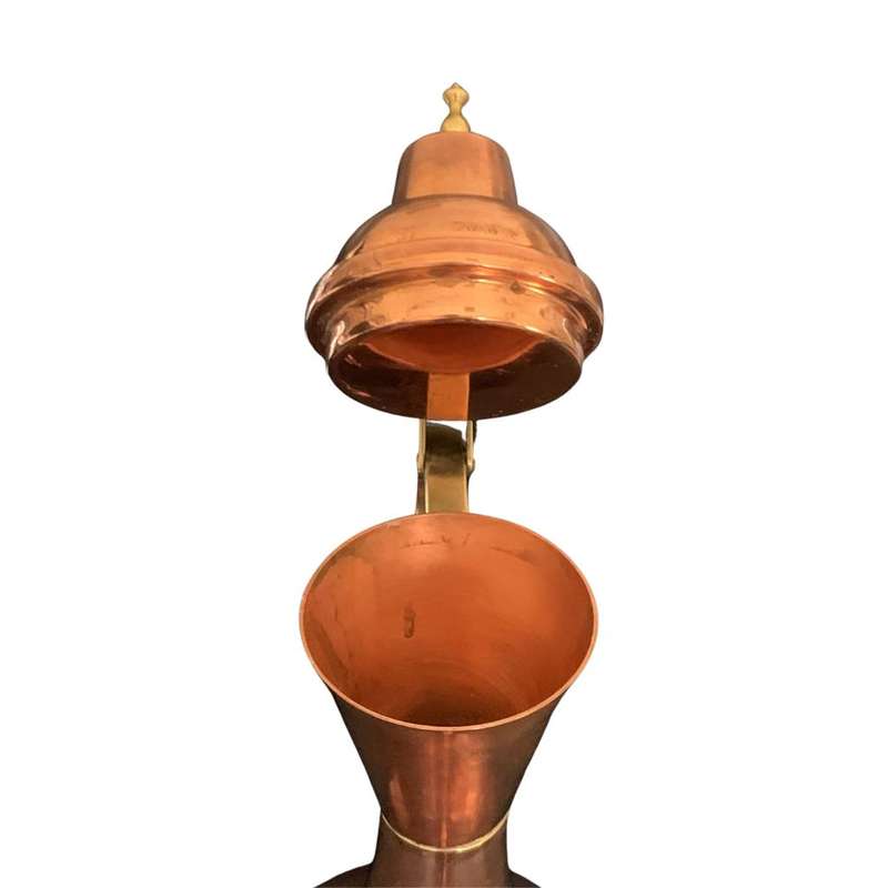 Large Retro Two Tone Vintage Turkish Coffee Pot - Red Brass and Copper