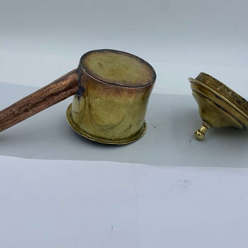 Rare Antique 18th Century Dutch Whale Oil Lamp, Copper and Brass Snotneus Fillers Kettle Form