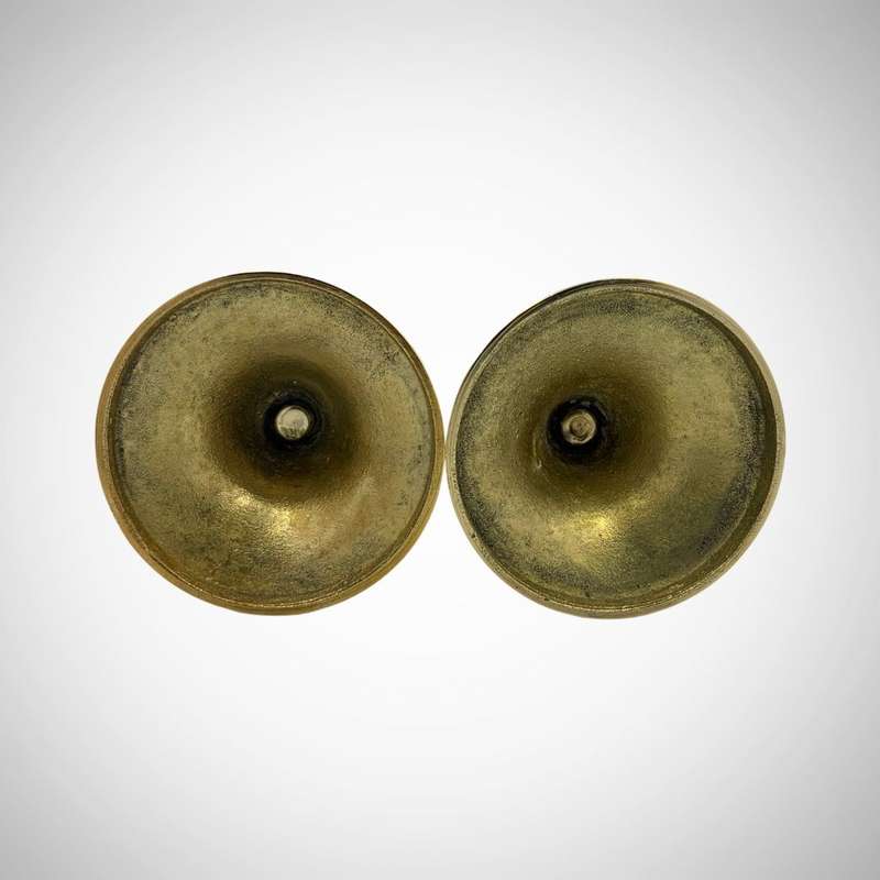 Reduced! Pair of Small 2 Single Stem Floral Brass Vases 17.5cm - Ink Stand Compatible