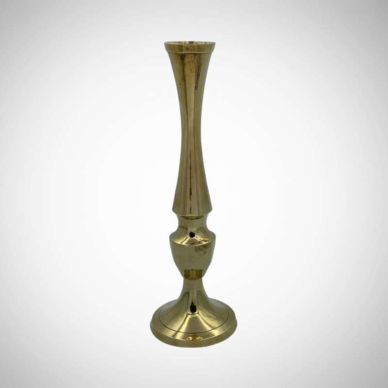 Reduced! Pair of Small 2 Single Stem Floral Brass Vases 17.5cm - Ink Stand Compatible