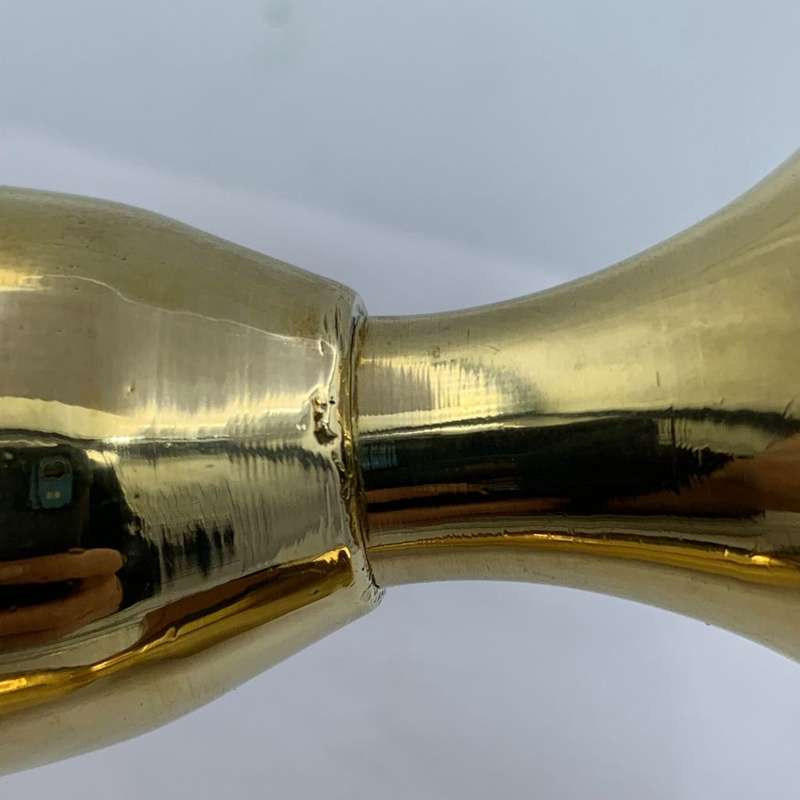 Reduced! Pair of Small 2 Single Stem Floral Brass Vases 17.5cm - Ink Stand Compatible