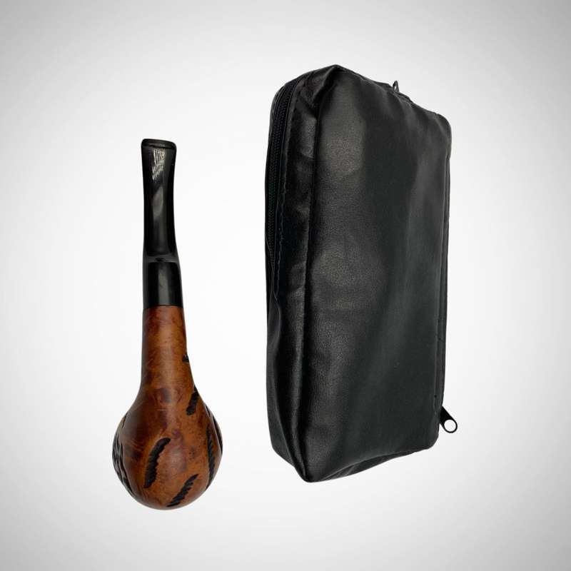 Vintage Lorenzo Flavia Spitfire Filter Tobacco Pipe with Free Pouch c.1980 - Italian Wooden Smoking