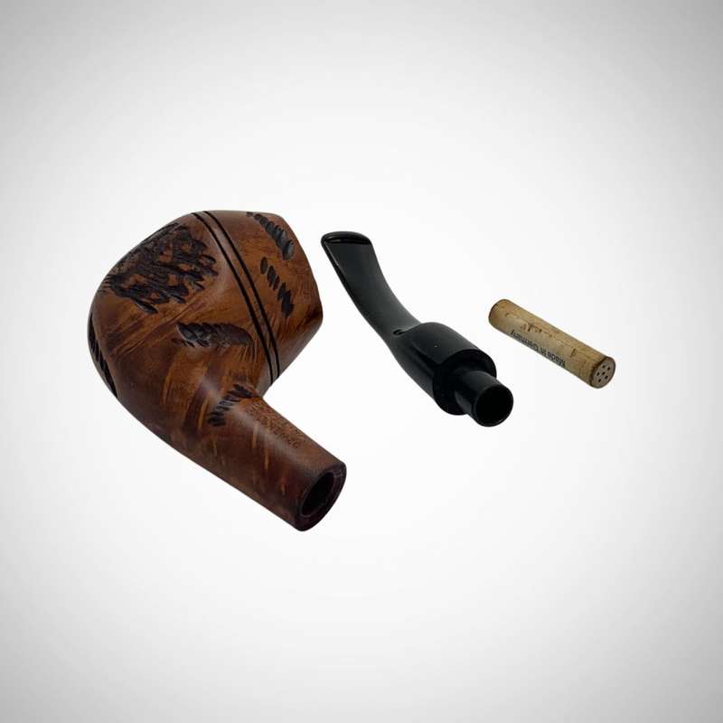 Vintage Lorenzo Flavia Spitfire Filter Tobacco Pipe with Free Pouch c.1980 - Italian Wooden Smoking