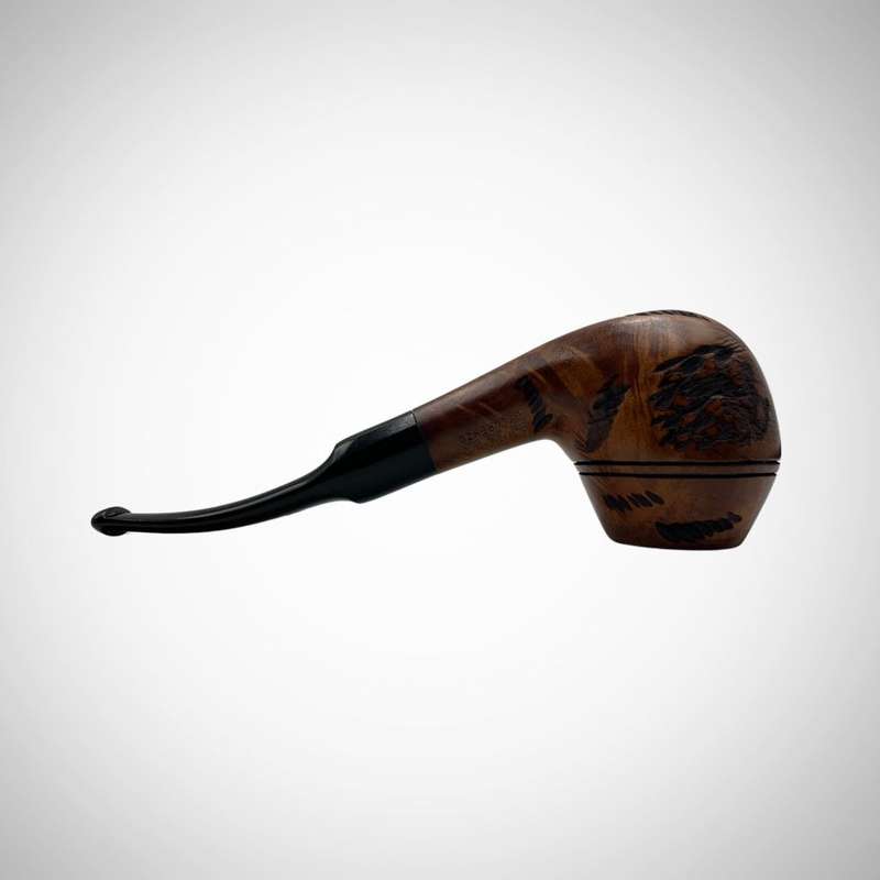 Vintage Lorenzo Flavia Spitfire Filter Tobacco Pipe with Free Pouch c.1980 - Italian Wooden Smoking