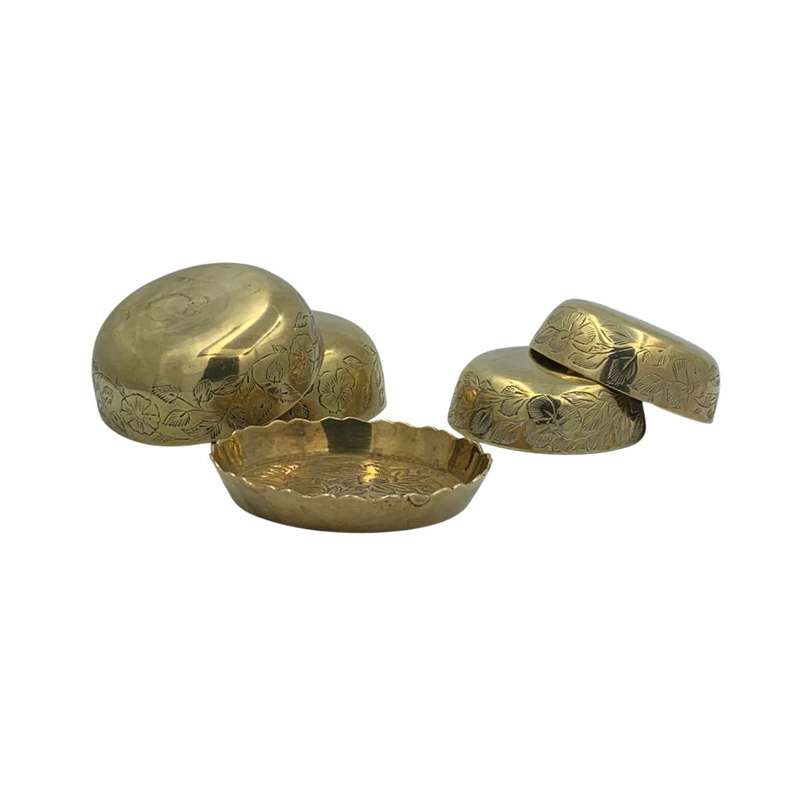 Small Vintage Brass Bowls Set - 5 Piece, c1940s-1960s, Made in India
