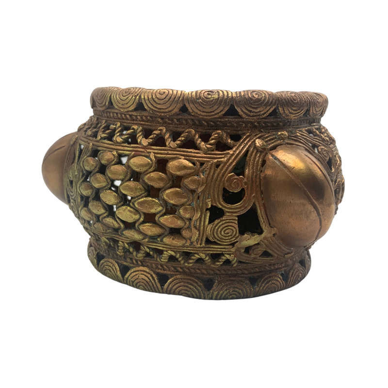 Large 1800s Antique African Bronze Manilla Currency Bracelet