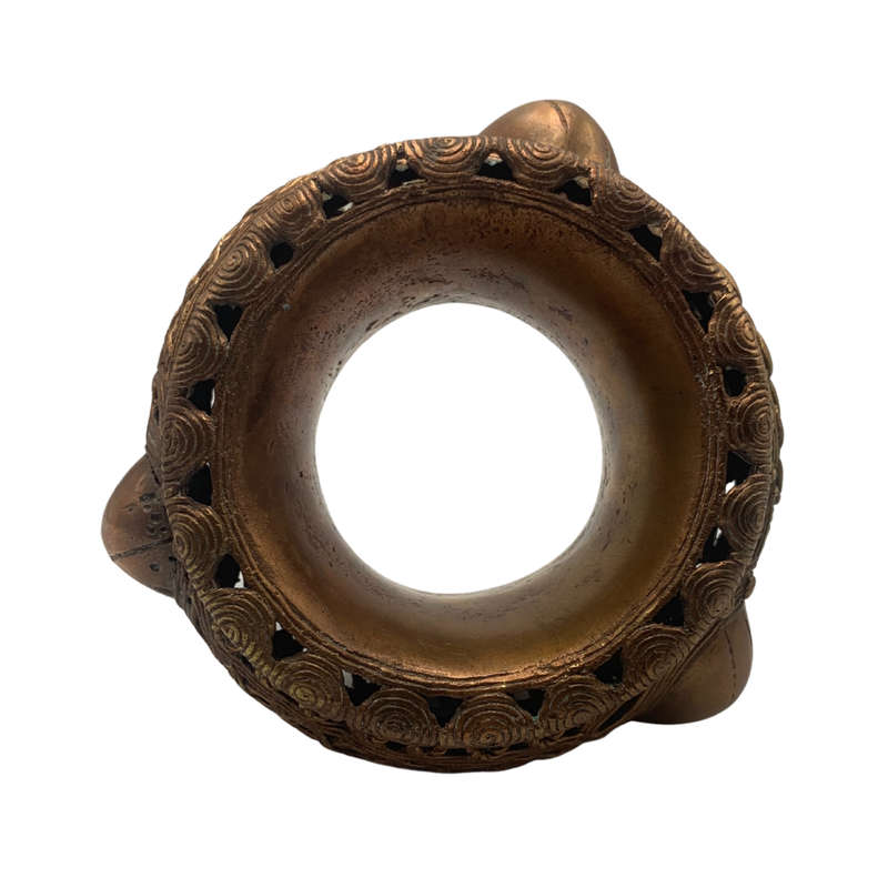 Large 1800s Antique African Bronze Manilla Currency Bracelet