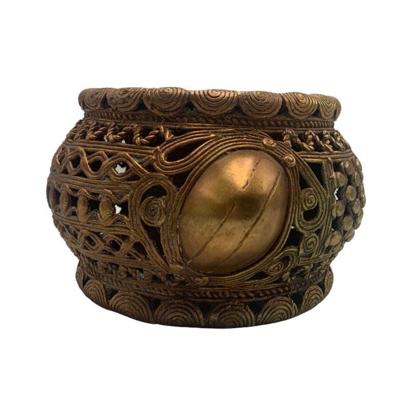 Large 1800s Antique African Bronze Manilla Currency Bracelet
