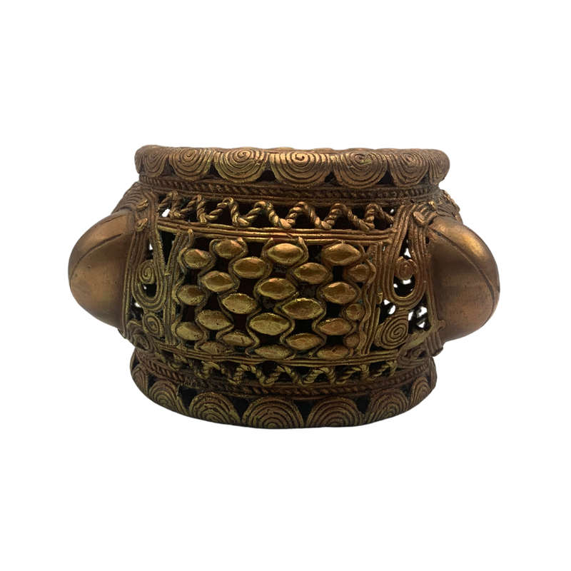 Large 1800s Antique African Bronze Manilla Currency Bracelet