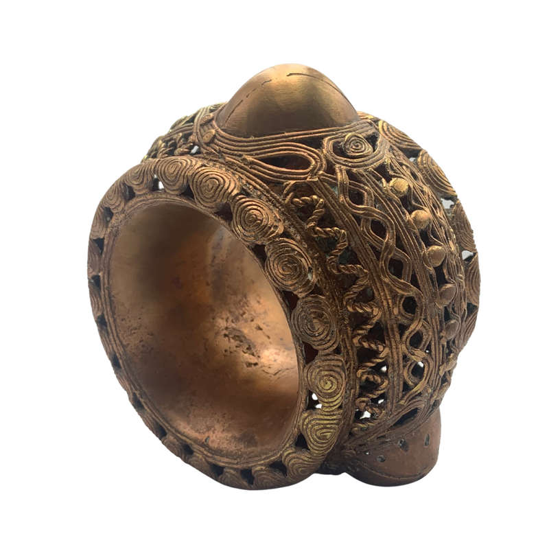 Large 1800s Antique African Bronze Manilla Currency Bracelet