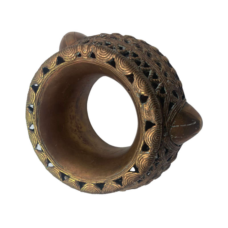 Large 1800s Antique African Bronze Manilla Currency Bracelet
