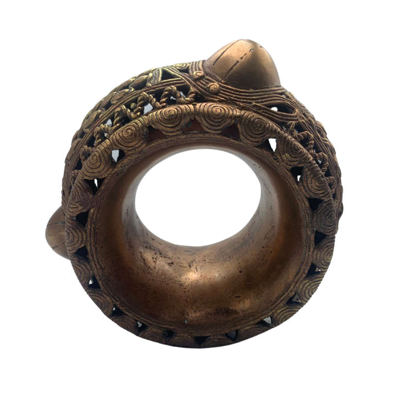 Large 1800s Antique African Bronze Manilla Currency Bracelet