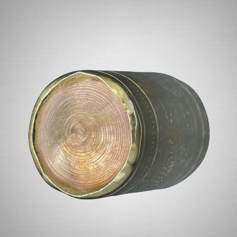 Vintage Hand-Engraved North Indian Brass Islamic Mughal Tumblers - Peacock Motif