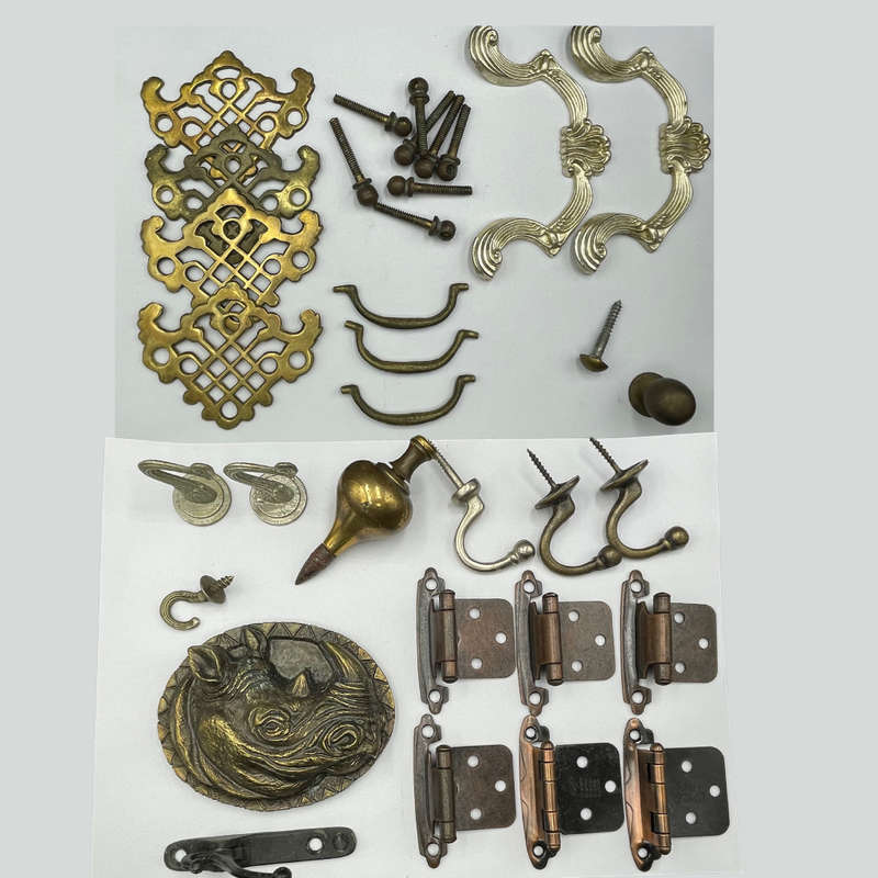 Assorted Vintage, and Art Nouveau Hardware Lot - Asian, French, Neo-Classical hardware