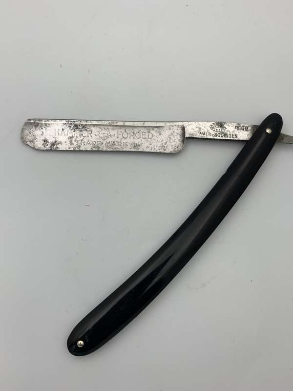 Rare Antique Wald Solingen 3083 German WWI Straight Gong Razor c.1918 - Collectible Piece