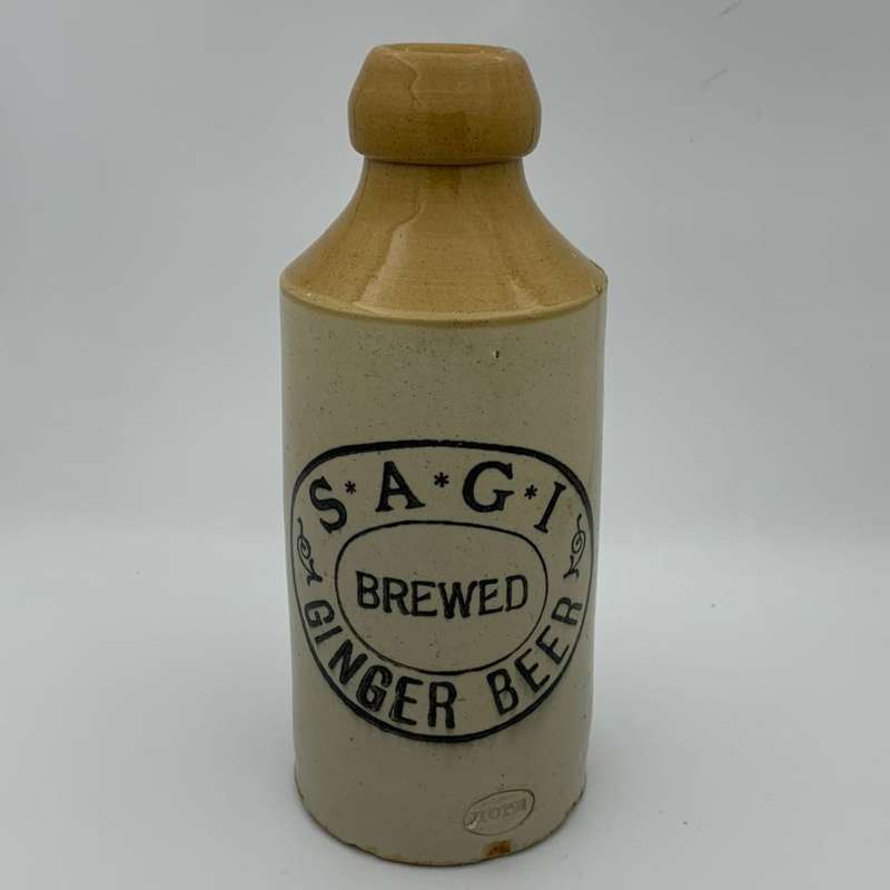 Antique S.A.G.I Ginger Beer Bottle - Boer War Memorabilia Collectible- Hope