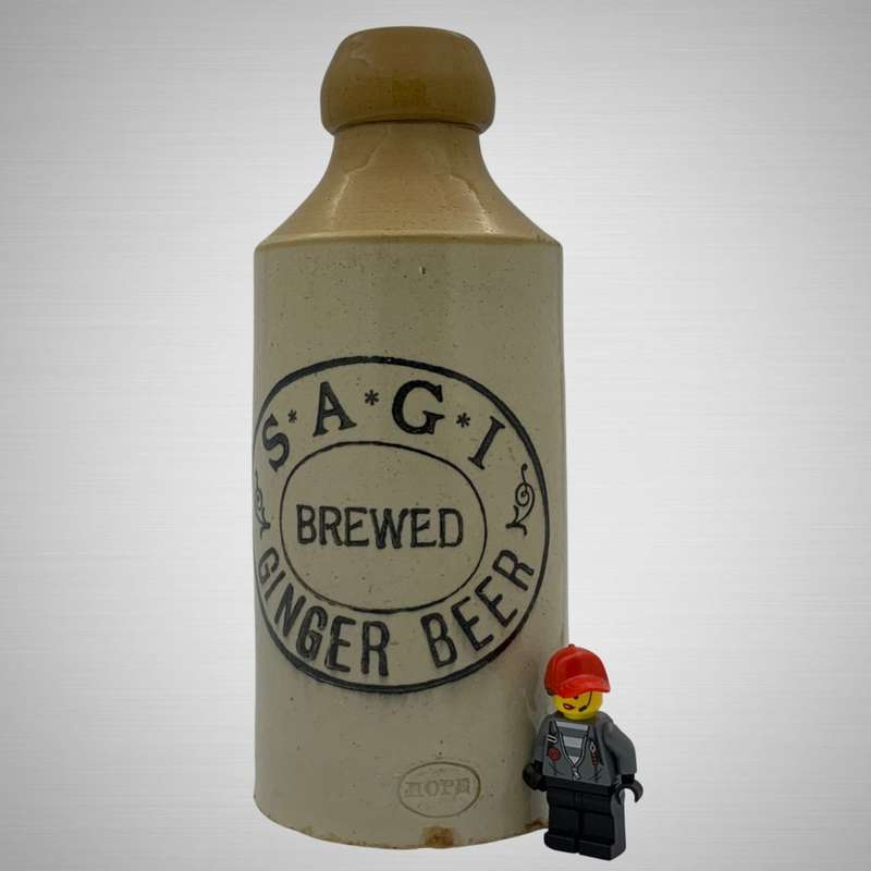 Antique S.A.G.I Ginger Beer Bottle - Boer War Memorabilia Collectible- Hope