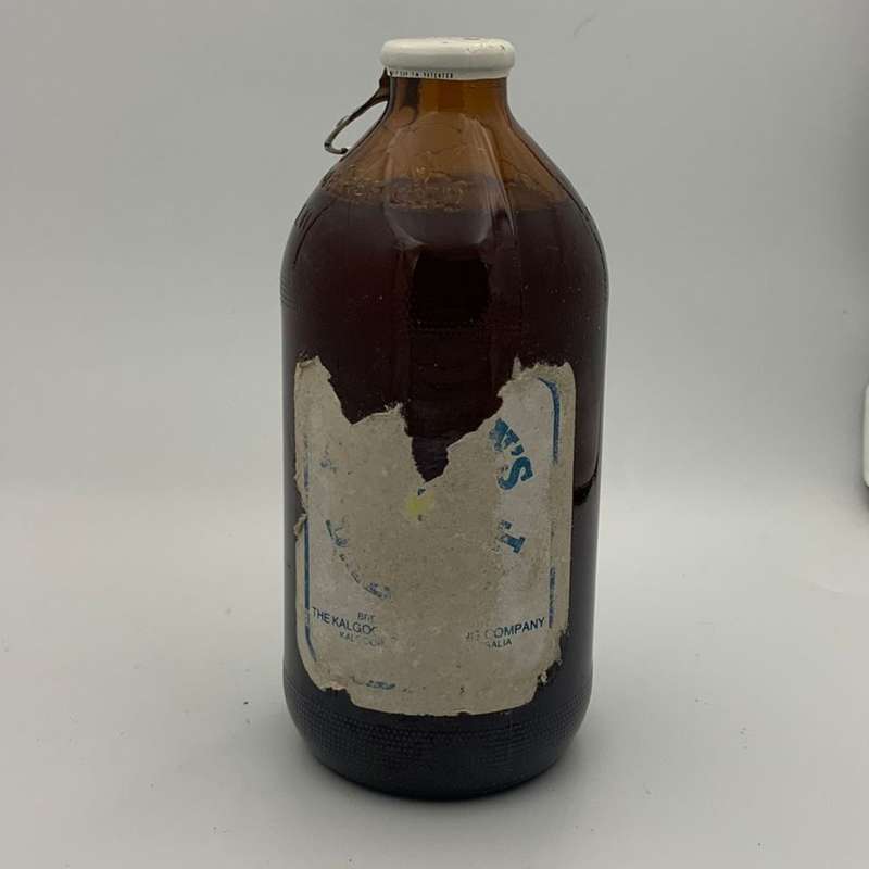 Hannans Draught Kalgoorlie Brewery Amber 375ml Rip Stubby Bottle  Full- Discounted