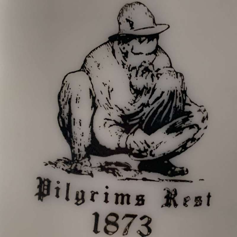 Vintage Original BMF Bierseidel Milk Glass Stein - Pilgrim`s Rest 1873 Souvenir