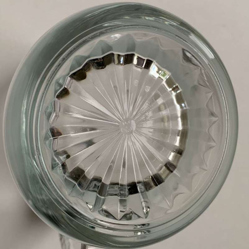 Large Clear Glass Beer Mug with Star Design Bottom & Pewter Thumb Grip - 350ml