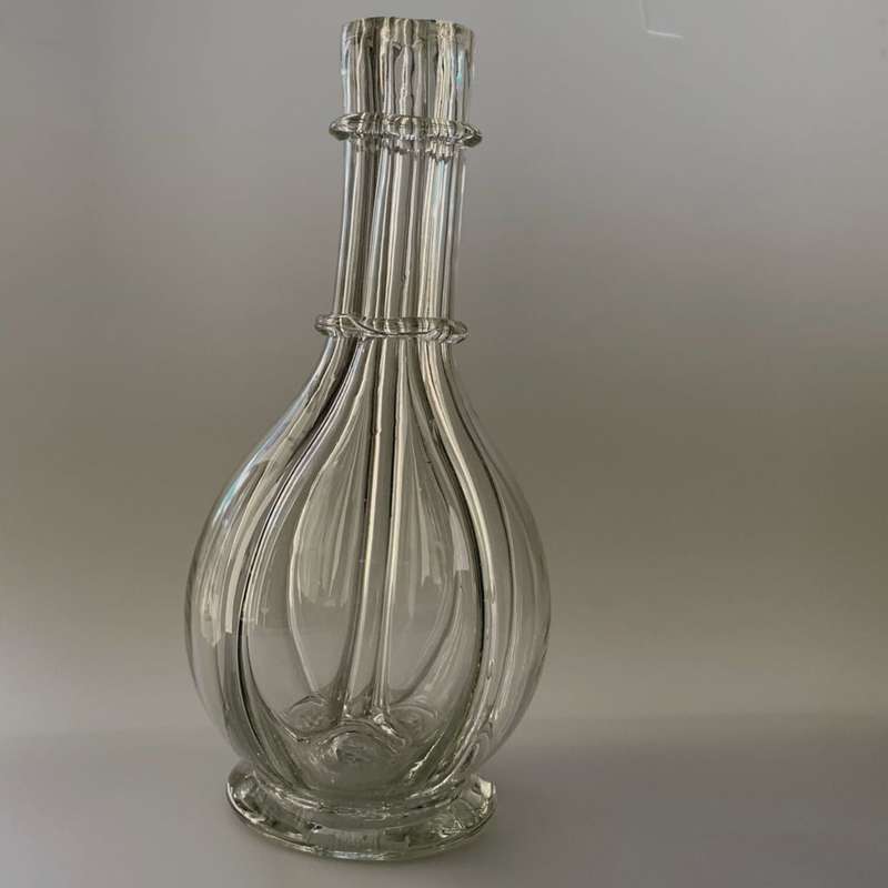 Victorian Segmented Glass Liqueur Decanter - Made in France, Elegant Barware- Reduced!