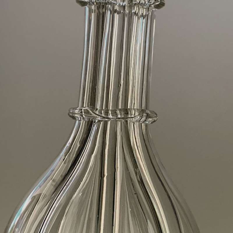 Victorian Segmented Glass Liqueur Decanter - Made in France, Elegant Barware- Reduced!