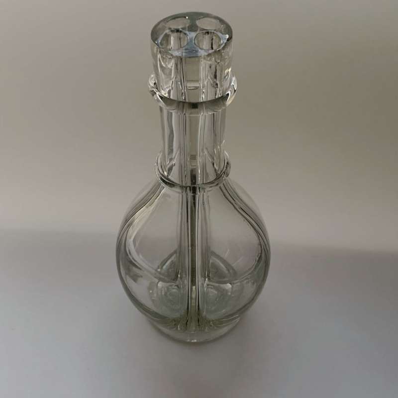 Victorian Segmented Glass Liqueur Decanter - Made in France, Elegant Barware- Reduced!