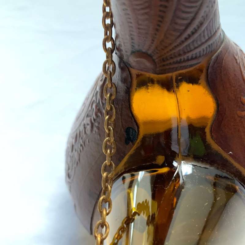 Rare Retro Spanish Poron Fine Leather Art Decanter c1960-1980