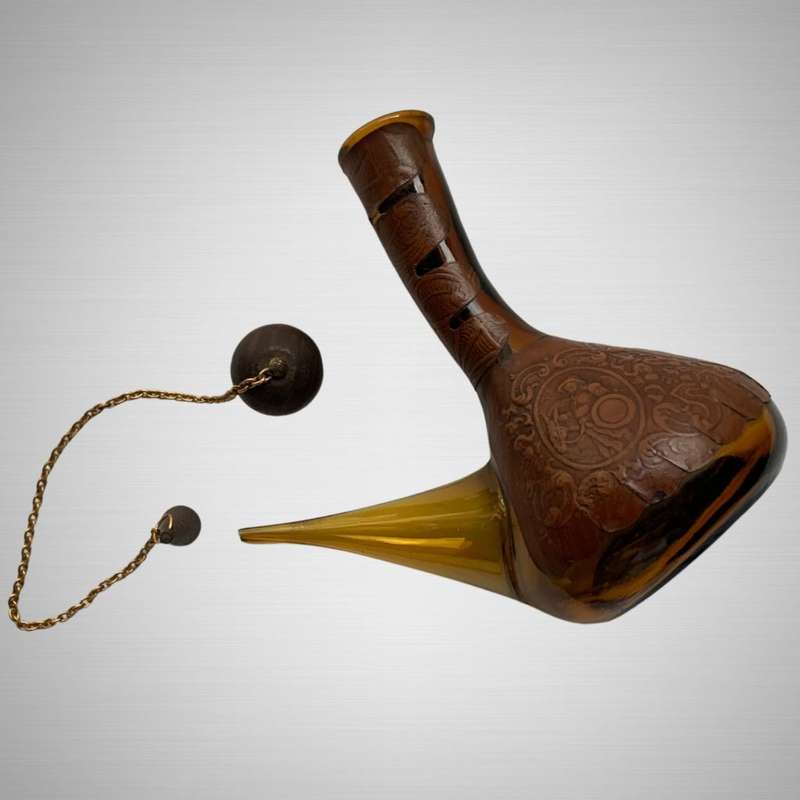 Rare Retro Spanish Poron Fine Leather Art Decanter c1960-1980