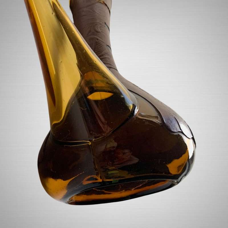 Rare Retro Spanish Poron Fine Leather Art Decanter c1960-1980