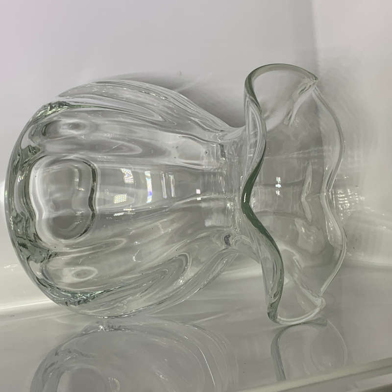 Vintage Tiffany & Co. Style Crystal Devon Optic Vase - Ruffled Edge Home Décor Vase