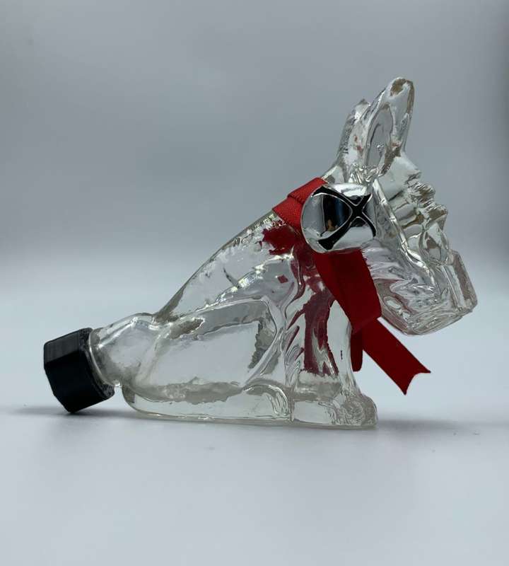 Rare Antique Glass Scottie Dog Perfume Bottle, Made in Romania, 1920s Collectible