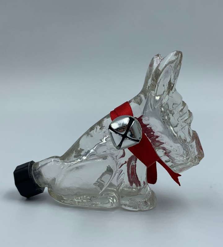 Rare Antique Glass Scottie Dog Perfume Bottle, Made in Romania, 1920s Collectible