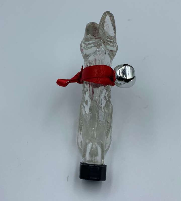 Rare Antique Glass Scottie Dog Perfume Bottle, Made in Romania, 1920s Collectible