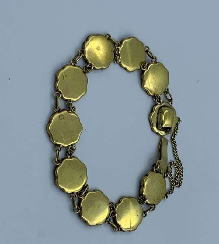 Reduced! Vintage Japanese Damascene Komai Bracelet - 10 Scenes, 1940s-1950s
