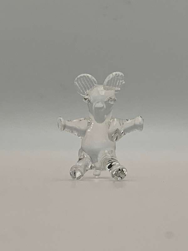 3 Piece Small Vintage Translucent Glass Figurines: Rare Collectible Trio