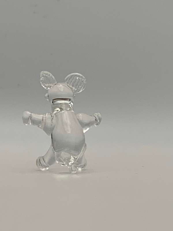 3 Piece Small Vintage Translucent Glass Figurines: Rare Collectible Trio