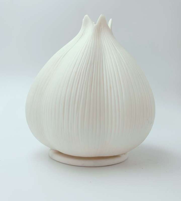 Elegant Luna Fine Porcelain Natural Sculptural Candle Votive - Rare Natural Discontinued Piece